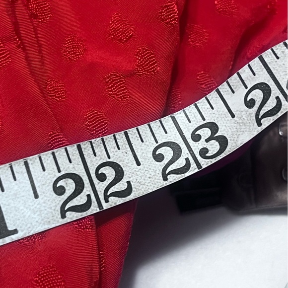 ZARA Elegant Red Women's Sz XS Polka Dot Jacquard Blouse - Picture 5 of 7